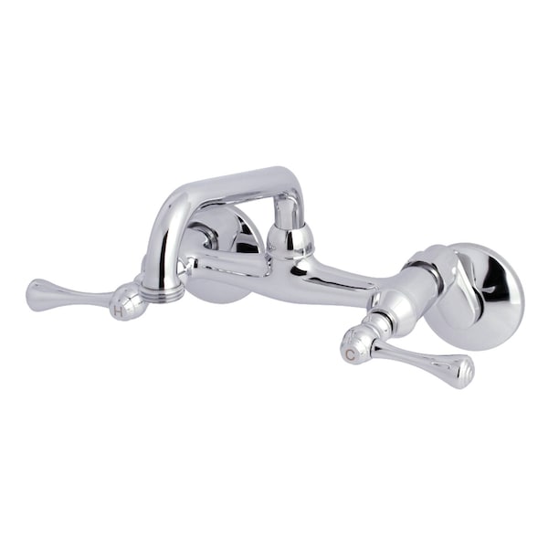 KS373C Kingston Two Handle Wall Mount Laundry Faucet, Polished Chrome